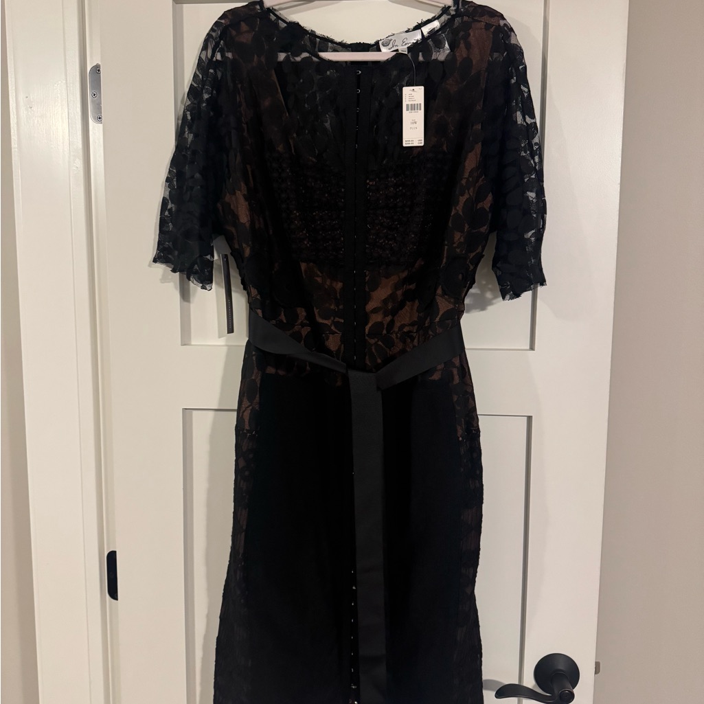 Anthropologie Black Lace Midi Dress
